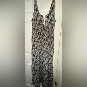 Elegant Black and White Patterned Acacia Dress